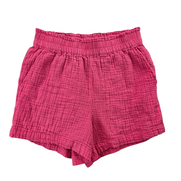 Rails Leighton Hibiscus Pink Shorts Lightweight Double Gauze Organic Cotton XS - Picture 1 of 13